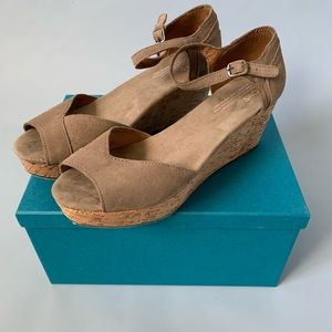 Toms Cork Wedge Sandals